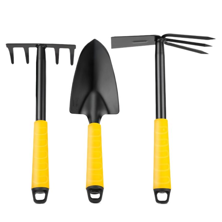 Three Piece Shovel, Hoe And Rake Set 31cm