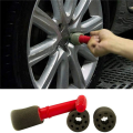 FORIDE 2X Car Wash Embedded Tire Screw Brush Lug Nut Wheel Cleaning Tools with 6 Extra Sponges. 