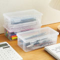 1PC Large Capacity Plastic Pencil Box Stackable Translucent Clear Pencil Box Office Supplies Storage Organizer Box. 