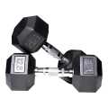 12.5KG Rubber Hex Dumbbell With Metal Handle- 1 Pair Total 25Kg. 