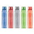 Prime Pack of 5 Water Bottles, 1 Litre Each, Reusable Plastic Fridge Bottle Set, BPA Free and Leak Proof Bottles for Travel, Work, Assorted. 