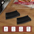 Thickened Silicone Pan Handle Cover Insulation Cover Pan Ear Clip Cast Iron Pan Frying Pan Wok Handle Holder,Black,2PCS. 