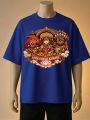 Living Goddess Kumari | Printed T-Shirt | Blue, Black, Brown. 
