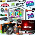 Transparent Powerful Ryzen 7 5700X Pairs RTX 5060 8GBGraphics/24" 180hz Monitor, 8/16GB RGB DDR4 RAM/ 750Watt 80+Bronze PSU Best Performance Gaming PC. 