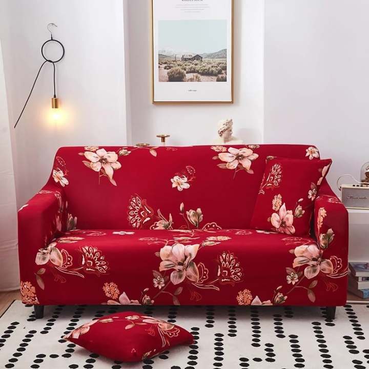 Spandex Latex Stretch Sofa Slipcover 1-Piece Couch Soft Cover/ Furniture Protector(Three seater)