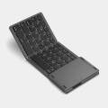 Three Foldable Pocket-size Bluetooth Wireless Rechargeable Keyboard With Touchpad For Windows Android IOS. 