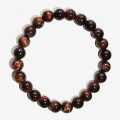 Red Tiger's Eye Natural Healing Crystal Jewelry Fashion Stretchable Comfortable Fit Slides-On Bead Bracelet. 