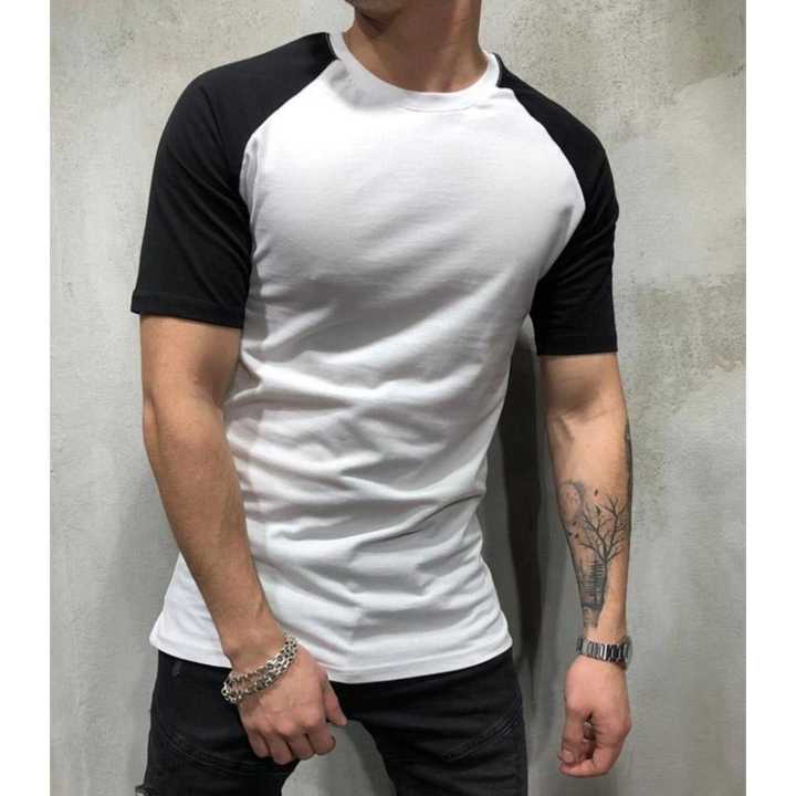 Neptrends Black / White Half Baseball Streetwear T-Shirt For Men - Fashion | T-Shirts For Men | Men's Wear | Men's T-Shirts |