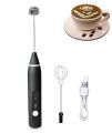USB Rechargeable Milk Frother Handheld Multi - functional Electric Foam Maker With 2 Stainless Whisks , 3 - Speed Adjustable Mini Milk Foamer For Blending Bulletproof Coffee , Latte , Cappuccino Hot Chocolate. 