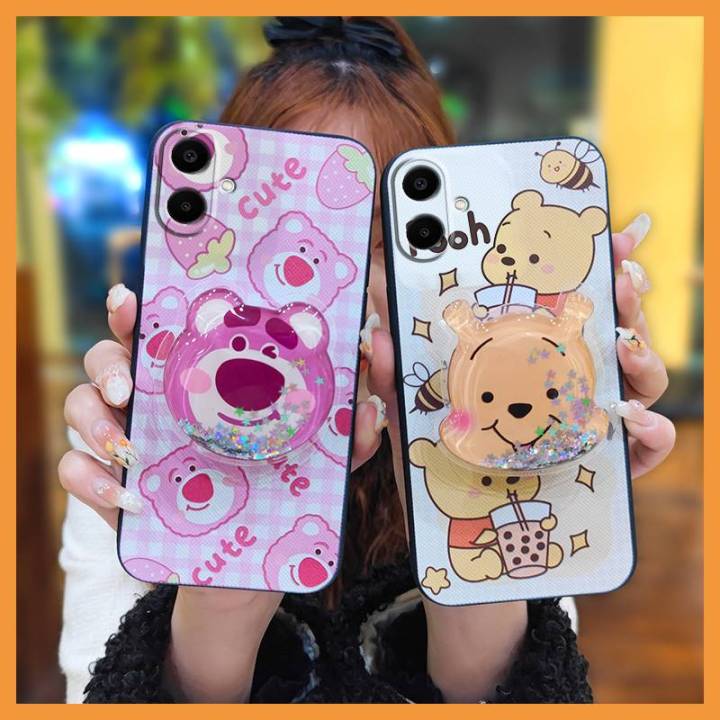 Glitter Quicksand Phone Case For Samsung Galaxy A07 Back Cover phone lens protection cute Fashion Design Rotatable stand