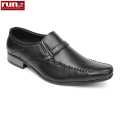 Run Shoes  Black Leather Stitched Design Slip-on Official / Formal Shoe For Men (1593). 
