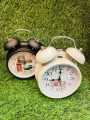 Table Analog Clock Round shape with Alarm/ Fancy Design Desk Clock. 