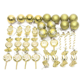 36Pcs Christmas Ball Christmas Tree Hanging Pendants Printed Shaped Pendant Christmas Spheres Gold. 