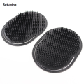 Sutuiying 1pcs silicone comb palm portable scalp massage black New style hair care travel portable brush hair styling tool. 