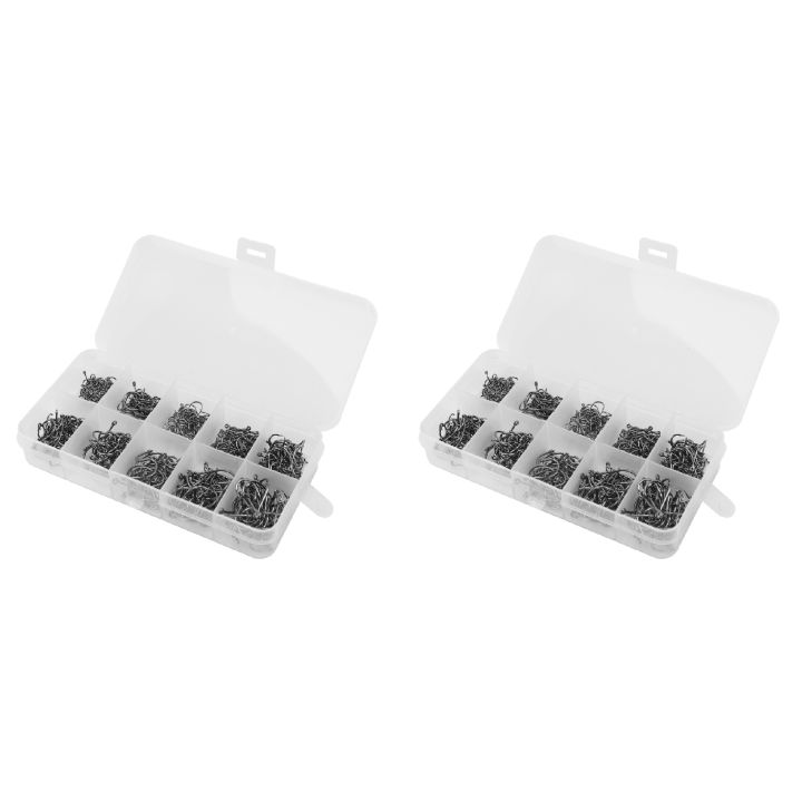 fasdaga 1000Pcs/Set Mixed Size #3~12 High Carbon Steel Carp Fishing Hooks Pack With Hole With Retail Box Jigging Bait