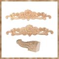 Kqueebee 6 Pcs Decorations: 2 Pcs 20X5Cm Wood Carved Long Onlay Applique & 4 Pcs 10X6Cm Solid Wood Carved Furniture Foot Legs. 