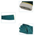 Anti-Bite Safety Gloves Ultra Long Leather Green Pets Grip Biting Protective Gloves. 