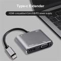 4 in 1 USB Type C Hub with PD, HDMI, VGA and USB Output. 