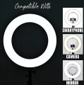 NOVALUX Professional 18 inch 65 Watt(46cm) Big LED Ring Light with Remote and Digital Display. 