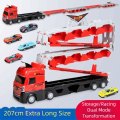 Alloy Material Large Size Car Transporter Truck Transforming Carrier Diecast Model Folding Die-casting Toy Multifunctional Storage 8/16 Pcs Foldable Track Toys for Boys. 