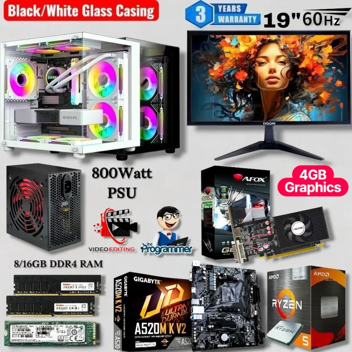 Transparent%20Gaming%20PC%20(Ryzen%205%205500%20+%20Nvidia%20GT730%204GB%20Graphics)%20or%20Ryzen%205%205600GT,%20800Watt%20PSU%20Pairs%2019"%20Monitor,%20%208/16GB%20DDR4%20RAM,%20512/256GB%20Nvme%20M.2%20SSD%20Gaming%20CPU%20-%20Image%202