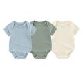 Baby Bodysuit Short Sleeve One-piece Suit Newborn Jumpsuit Infant Vest for Baby Boys and Girls 0- 2 Year, Pack of 3. 