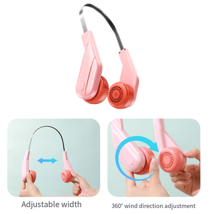 Portable%20Neck%20Fan,%20800mAh%20Rechargeable%20Wearable%20Personal%20Fan%20with%205%20Speeds%20Adjustable,%20Neck%20Fan%20for%20Outdoor%20White%20-%20Image%202