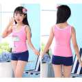 New Style Girl'S Conservative Split Type Slimming Bathing Suit Bubble Hot Spring Printed Athletic. 