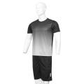 Black/White Color Polyester Round Neck Full Sleeves Futsal Jersey Set For Men. 