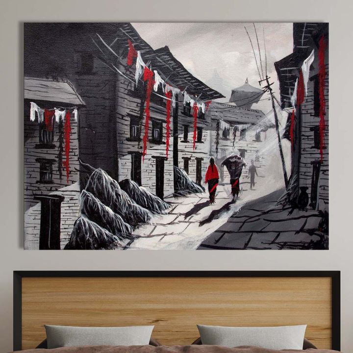 Single%20Panel%20Galli%20Painting%20Traditional%20Newari%20Culture%20Women%20Carrying%20Doko%20Old%20House%20Matte%20Cotton%20Canvas%20Print%20%7C%20HQ%20%7C%20XXS%20%7C%2012%20inch%20X%209%20inch%20%7C%20Tightly%20Wrapped%20In%20Wooden%20Frame%20%7C%20Not%20stickers%20or%20No%20Forex%20Board%20-%20Image%202