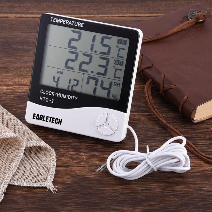 Humidity%20Clock%20HTC-2%20Digital%20LCD%20C/F%20Temperature%20Humidity%20Meter%20Outdoor%20Thermometer%20Hygrometer%20Clock%20with%201m%20External%20Probe%20/%20By%20ShopHill%20-%20Image%203