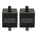 ARELENE 2X 12V 3 Pin LED Adjustable Car Flasher Flash Relay for Turn Signal Light Indicator. 