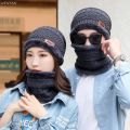 WENYAN 【TANGO】3pcs/set Fashion Knitted Hat Men Women's Winter 2022 Hats With Scarves And Touch Screen Gloves Thick Warm Beanie Hat Men Caps. 