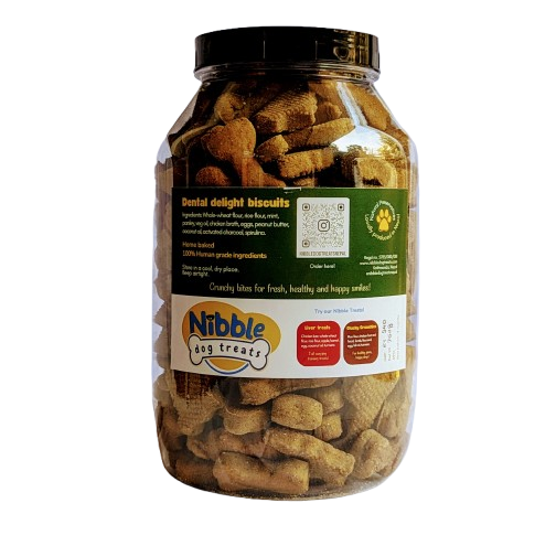 Nibble Dog Treats - Dental delight treats ( Peanut butter and Herbs) 750gm