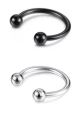 Nose Ear Septum Ring Piercing Jewelry for Women Stainless Steel Fake Hoop Non-Pierced 10mm Inner Diameter Silver Black. 