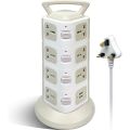 4 Layers Multi Plug With USB Port - Universal Vertical Multi Socket Tower. 