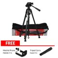 WT-3520 Adjustable Lightweight Handle Retractable Aluminum Alloy Outdoor Rotatable Tripod Stand Anti Slip Foldable Camera Tripod. 