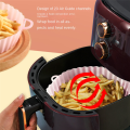 20Cm Air Fryers Oven Baking Tray Fried Chicken Basket Mat AirFryer Silicone Pot Round Replacemen Grill Pan Pink. 