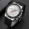 SKMEI 9275 Men's Business Chronograph Date Display Silicon Strap Quartz Watch - White/Black. 
