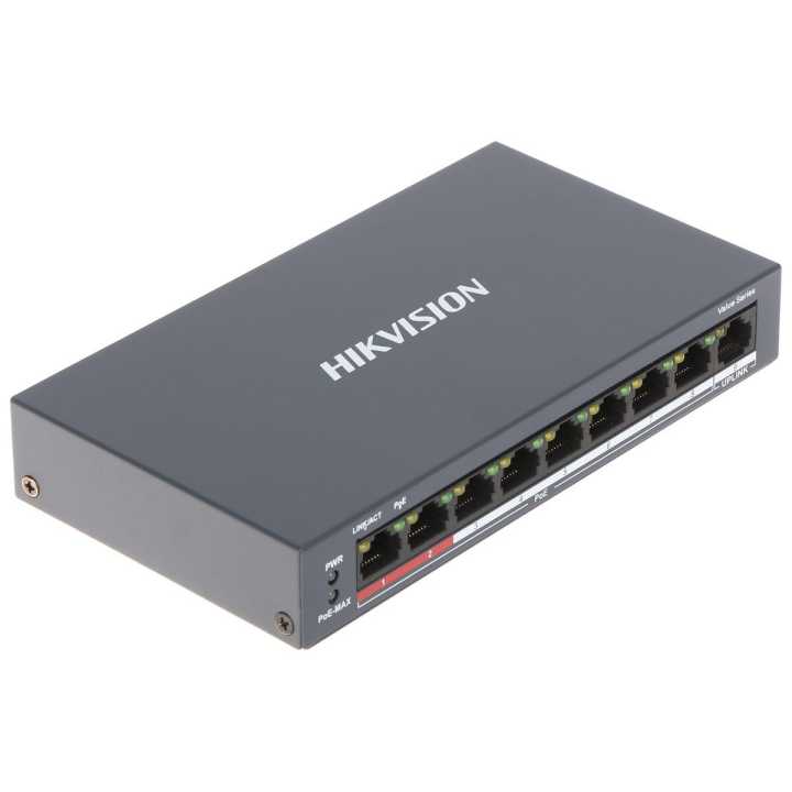 Hikvision 8 Port Fast Ethernet Unmanaged POE Switch For Ip Cameras