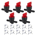 5Pcs 494768 698183 Fuel Shut Off Valve with Clamp for 1/4 Inch Fuel Line & Stratton Lawn Tractor. 