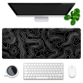 Desk Mat,Topographic Contour Extended Big Mouse Pad Computer Keyboard Mouse Mat with Non-Slip Base (31.5x11.8 In) C Easy to Use. 