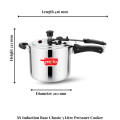 Presto Stainless Steel Classic Inner Lid Pressure Cooker 5 Litre - Induction Compatible. 