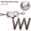 1Pcs New 6/9/12 Folds Multi Angle Ruler Finder Perforated Mold Tile Hole Measuring Ruler Aluminium Alloy Universal Locator Drill Guide Template Tool. 