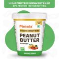 Pintola High Protein All Natural Crunchy Peanut Butter | Unsweetened | 37% Protein | Imported Whey Protein and Roasted Peanuts (Crunchy, 1kg). 