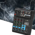 Console Mixer Small Mixer 4-Way USB with Sound Card Special Effects Bluetooth US Plug. 