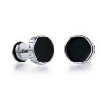10mm （NEW）(A Pair) Qingwen Men's Titanium Steel earrings for men set ear piercing Stainless steel earrings cool hypoallergenic iareng for men kpop round airing hikaw for boys silver earings for men on sale. 