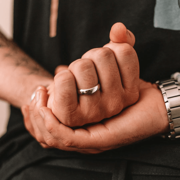 SILVER CONCEPT Pure Silver Plain Circle Ring For Men