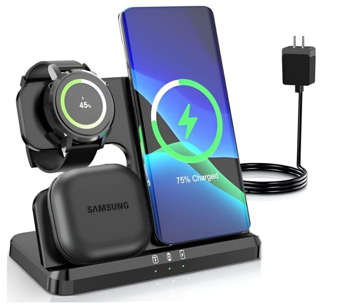 HOCO CQ2 3 In 1 Wireless Charger Stand 15W For Samsung Phones