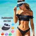 Summer Sun Hat Transparent Visor Clear Plastic PVC Anti-UV Sunscreen Cap Muqin. 